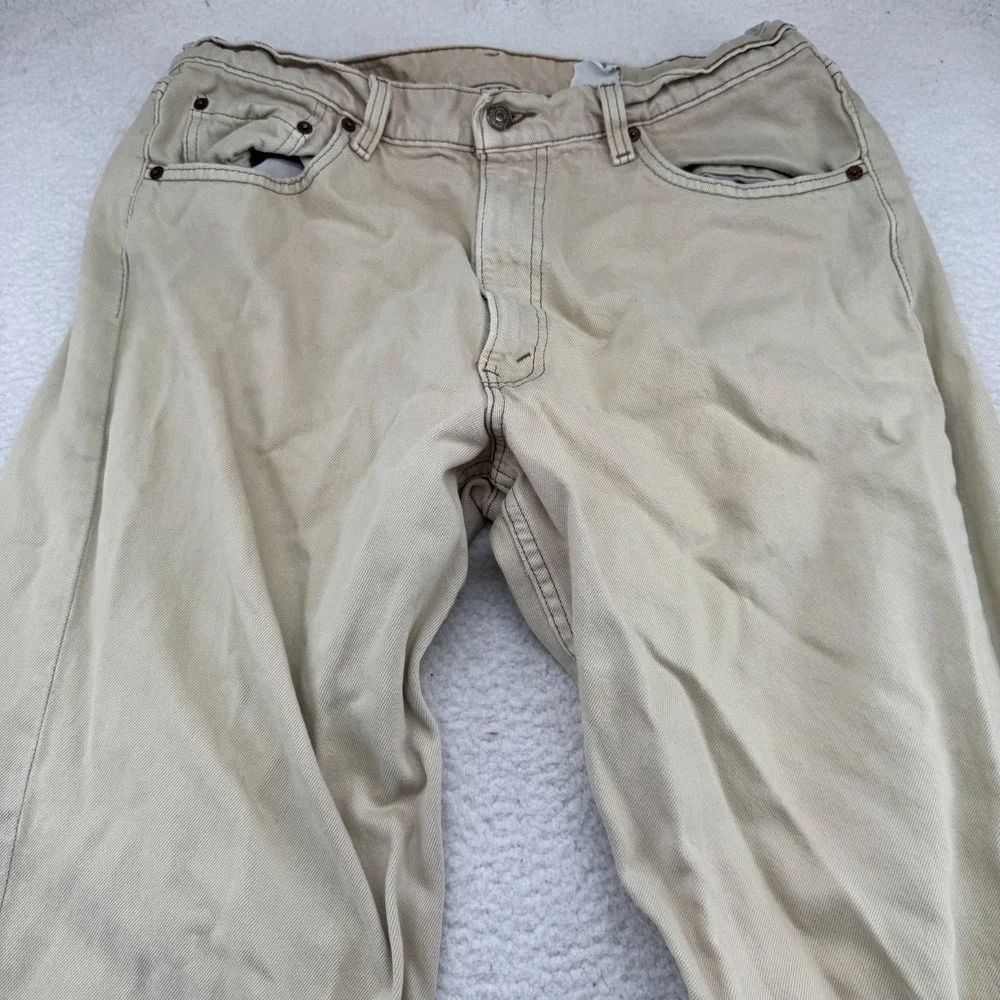 Vintage 1996 Levis 565 Jeans Mens 36x32 (Fit 34x32) Khaki Loose Fit Wide Leg USA